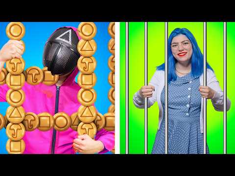 HOW TO SNEAK CANDY INTO SQUIDGAME JAIL | FUNNY SITUATIONS & SMART IDEAS BY CRAFTY HAKCS PLUS