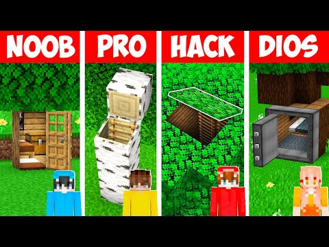 Minecraft NOOB vs PRO: Base SECRETA Dentro del ÁRBOL