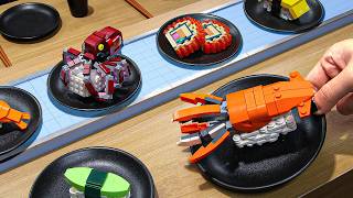 Hundreds of Best LEGO Sushi Bar Conveyor Belt at Home IRL ASMR Cooking Challenge