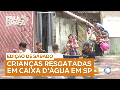 Animais ficam ilhados e crianças são transportadas em caixa d’água durante enchente em São Paulo