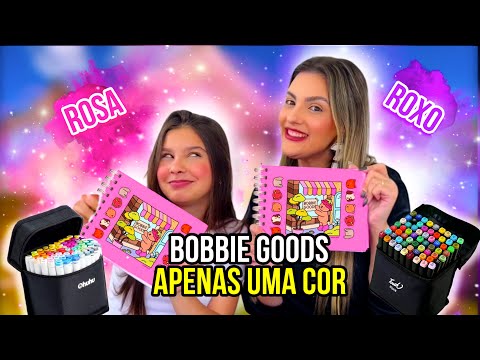 PINTANDO BOBBIE GOODS SÓ COM UMA COR 🩷 ROSA E 💜 ROXO - quem venceu, Ju ou Cacau?