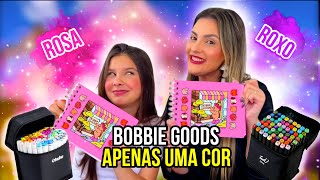 PINTANDO BOBBIE GOODS SÓ COM UMA COR 🩷 ROSA E 💜 ROXO - quem venceu, Ju ou Cacau?