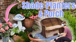 🌼 SHADE Container Gardening 🌿 Begonias, Ferns & Caladiums + Wicker Sofa Makeover!