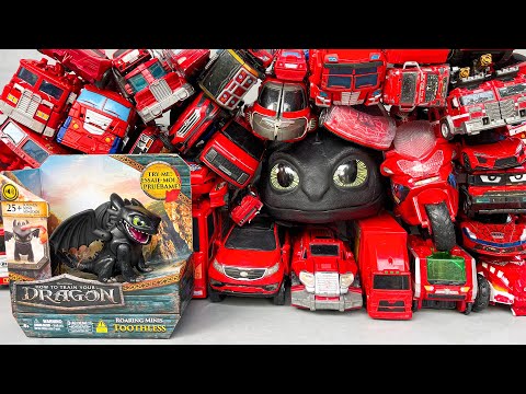 Red Color Transformers Car Park: Tobot Carbot Toys vs Giant Dragon Adventure - Superhero Robot Movie