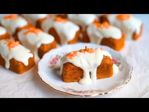 Super Moist Mini Carrot Cakes in 3 steps! Just Mix, Scoop and Bake!