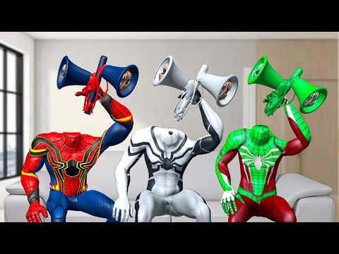 What If 10 SPIDER-MAN SIREN HEAD in 1 HOUSE? | ghost behind spiderman