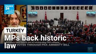 YouTube video thumbnail: Turkey approves pardon-like bill for thousands of PKK militants 