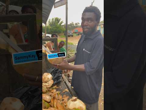 Is Ghc10 in Tarkwa but sells it less which is Ghc7 and GHc5 in Accra - Coconut seller