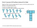 Surface Area and Properties of Cubes