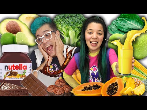 24 HORAS COMENDO COMIDA COLORIDA !!! MALU VS RONI!!!