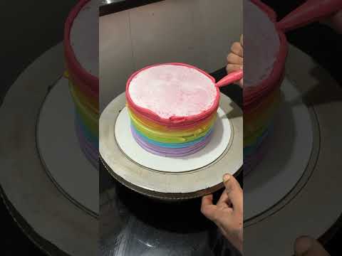 Rainbow Cake 🌈 #reels #cake #shortsfeed #shortsviral #shots #shorts #cakeart #rainbow cake#cakeidea