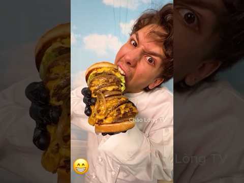 Bạn Ăn Hết 1 Cái Burger Trong Bao Nhiêu Cú Cắn ?? #chaolongtv #challenge