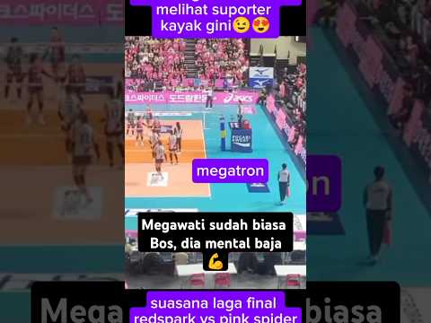 laga final RS vs PS . suporter PS Bergemuruh. mega sudah biasa bos. mega mental baja💪. #megawati