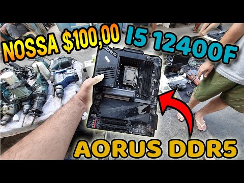 ELE ACHOU UMA PLACA DDR5 COM UM PROCESSADOR NA PLACA POR $100 REAIS TUDO BARATO NA FEIRA DO ROLO !