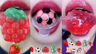MINUTES asmr FOODS EMOJI FOOD CHALLENGE (RELAXING) 빨간 이모지 먹방 모음집 eating sounds