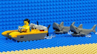 Lego City Beach Fisherman Shark Attack