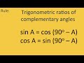 Understanding Trigonometric Ratios of Complementary Angles