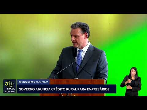 Governo federal anuncia R$ 400 bilhões em crédito rural para médios e grandes produtores.