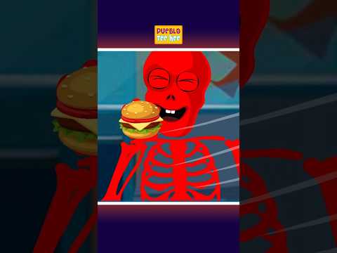 💀Esqueletos disfrutando de hamburguesas en el autobús espeluznante 🍔#shorts #spooky #puebloteehee