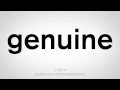 Verständnis des Begriffs 'Genuine'