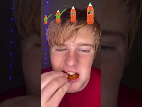 Small , big , giant orange Fanta soda gummies