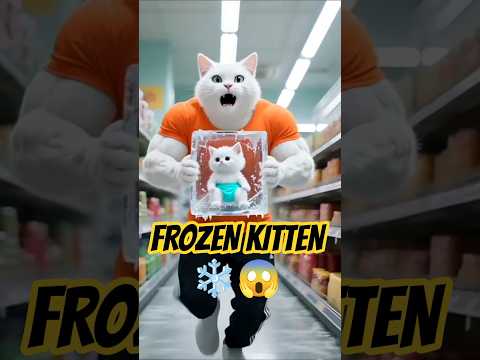 Part 2 Muscular Cat Saves Kitten Frozen in the Ice Cream Fridge 🐱💪❄️ #kitten #cat #viralvideo