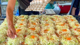 japanese street food - OKONOMIYAKI  焼きたてお好み焼き