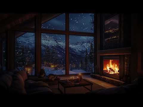 Still Winter Cabin: Fireplace Sounds and Snowfall for Emotional Peace