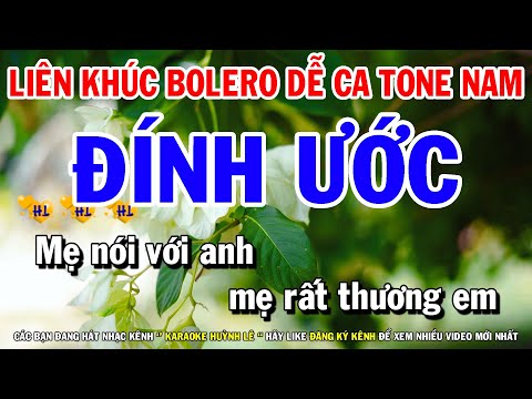 Karaoke Liên Khúc Tone Nam Dễ Hát | Đính Ước | Áo Đẹp Nàng Dâu