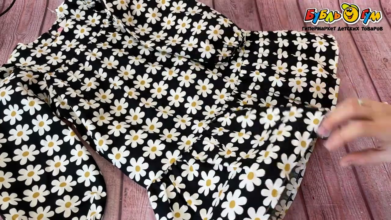 Платье Lanson Kids принт ромашки черное - видео