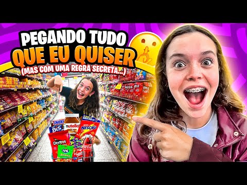 Comprando TUDO no mercado!  “MAS ELA NÃO SABE A REGRA SECRETA! 😱🛒