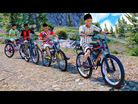 TRILHA DE BIKE MOTORIZADA COM MEUS AMIGOS no GTA 5 O FILME