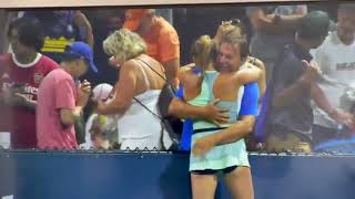 Czech tennis star Sara Bejlek's  father and coach grabbed her BACKSIDE. us open