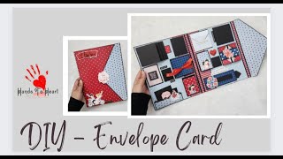 DIY - Envelope Card | Scrapbook | Waterfall card | squash Card | Napkin Fold Card | Learn to make
