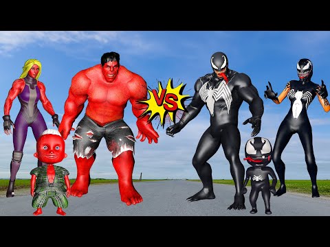 FAMILY RED HULK VS FAMILY VENOM - In real life