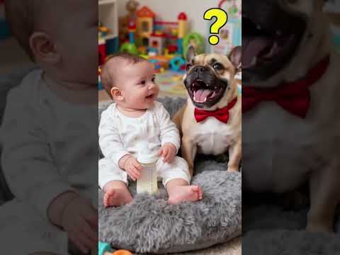 Adorable Baby and French Bulldog Puppy 🐶 | Too Cute to Handle! | Early Learning Fun for Kids #cute