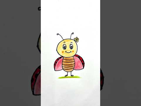 easy kids drawing ladybug 🐞 #viralvideo #funny #comedy #fun #kids #drawing #youtube #art #shorts#yt