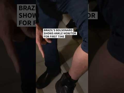 Brazil’s Bolsonaro appears before cameras wearing ankle monitor | AFP #shorts