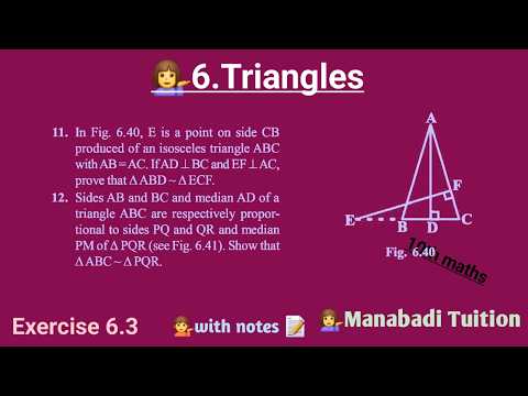 10th class math| Chapter 6|Triangles| Exercise 6.3| Q no 11&12| with notes| CBSE|NCERT|