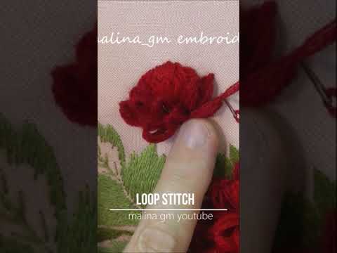 3d flower Luxurious Burgundy Chrysanthemum  Flower Embroidery  tutorial #shorts