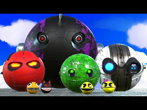 Pacman vs Monsters Compilation | Robot Pacman vs Cartoon cat 227