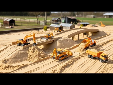 Caminhão e Trator Trabalhando! Veículos de Construção em Ação na Obra de Areia 🚧