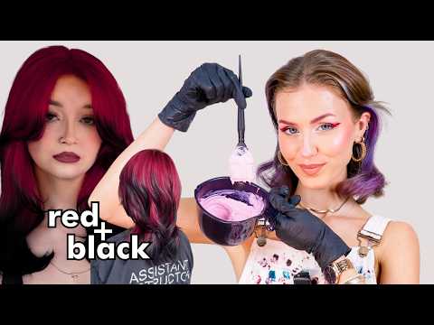 Coloring my hair Permanent Red and Black while teaching you how to do it