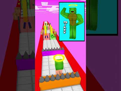 Mikey & Mikey Girlfriend Heaven and Hell run Challenge MINECRAFT - ANIMATION #animation #fpyシ