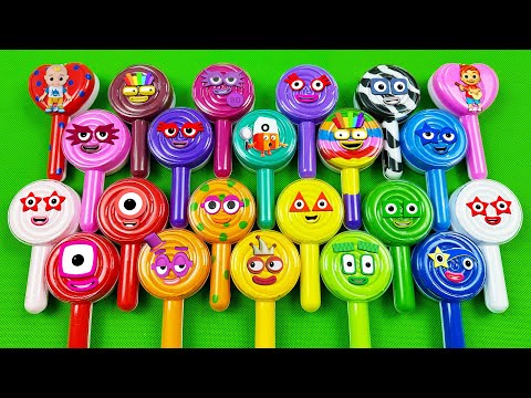 Numberblocks – Looking For Slime with Lollipops Mix Colorful! Satisfying Slime Videos, ASMR