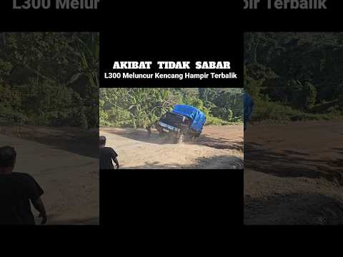 AKIBAT TIDAK SABAR,Mobil L300 Meluncur Hampir Terbalik #viral #trukoleng #truck #truksayur
