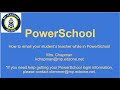 Emailing Teachers through PowerSchool