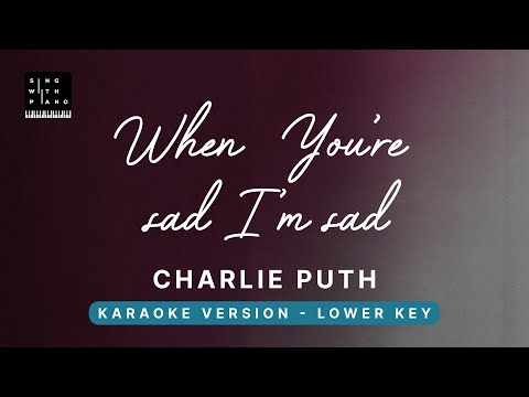 When you’re sad I’m sad – Charlie Puth (LOWER Key) – Piano Instrumental Cover with Lyrics & Tutorial