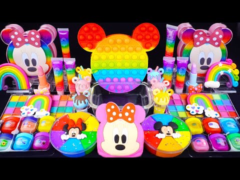 ASMR Satisfying Slime mixing Eyeshadow, Glitter & Random Shiny things into slime #slimevideo #asmr