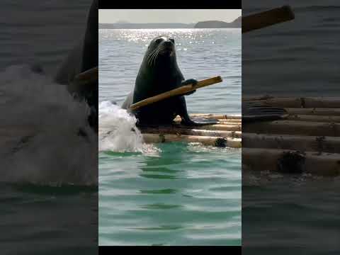 When a Seal’s Paddle Has a Mind of Its Own! 🦭🪵😂